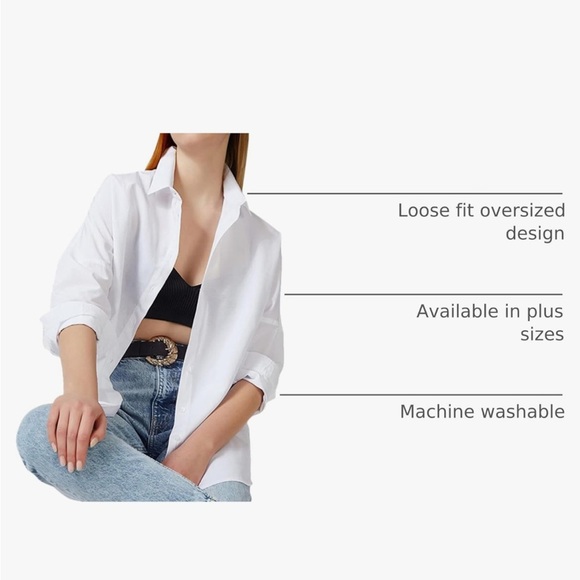 Classic White Casual Button Down Shirt - Picture 6 of 6